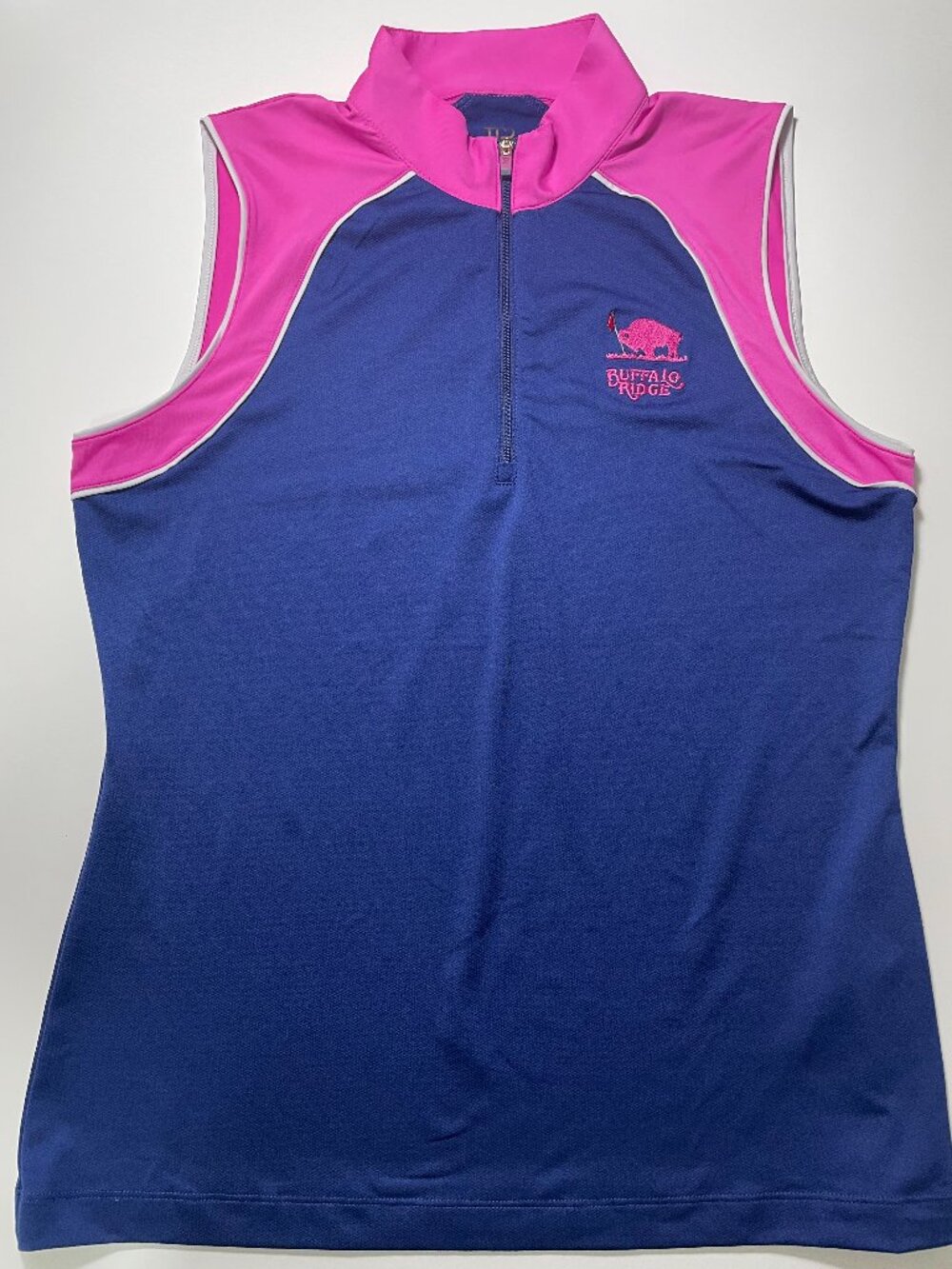 EP New York Women’s Navy Pink Sleeveless 1/4 Zip Golf Shirt Size M Buffalo Ridge